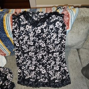 Catherines Black and Pink Floral Robe